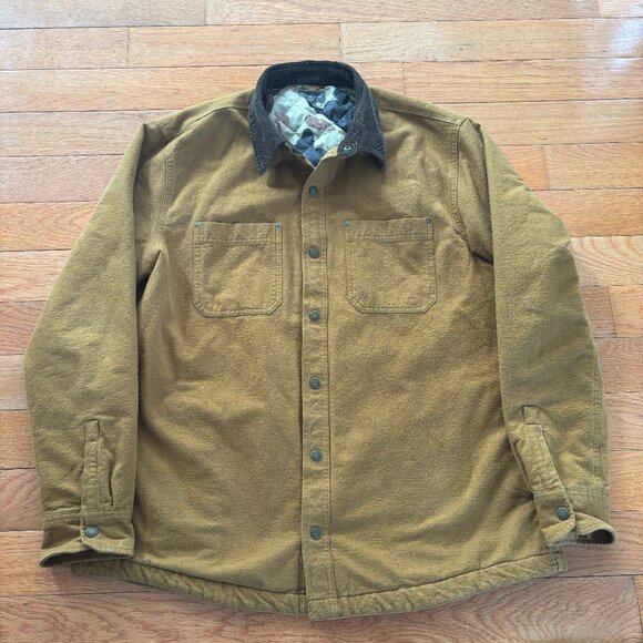 LL‎ Bean Signature Slim Fit Camo Quilted Hunting Heavy Flannel Shacket Mens XLR - Picture 1 of 9